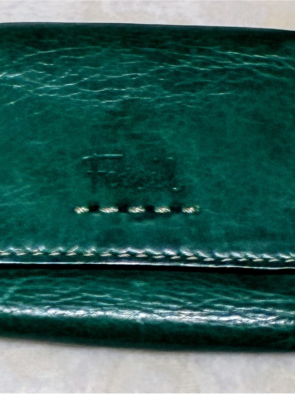 Fossil Deep Teal Leather Key & Card Holder
